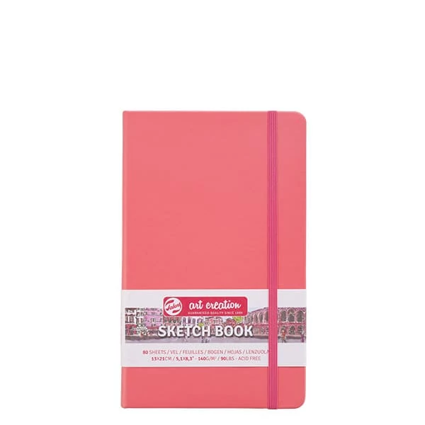 Talens Art Creation Sketch Book rajz- és vázlatfüzet, 140 g, 80 lap - 13x21 cm, korall