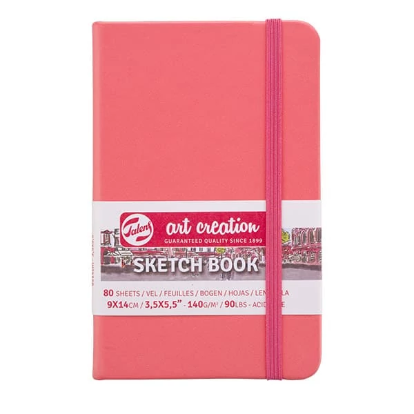 Talens Art Creation Sketch Book rajz- és vázlatfüzet, 140 g, 80 lap - 9x14 cm, korall