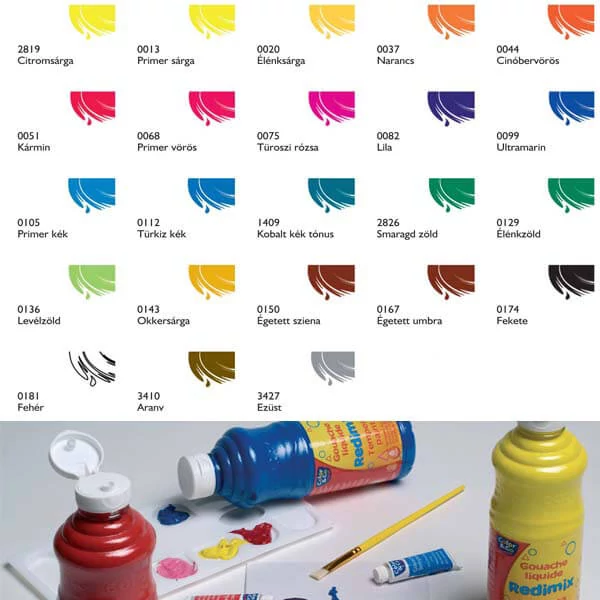 Redimix tempera, 500 ml - cinóbervörös