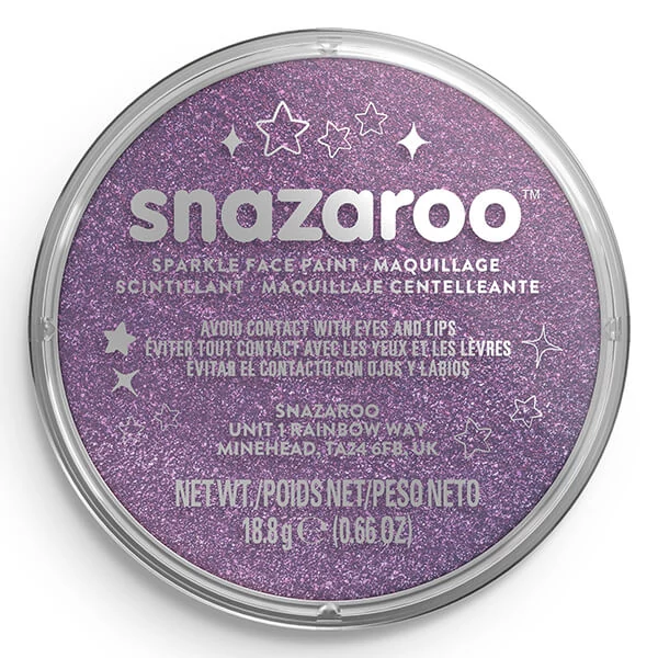 Snazaroo arcfesték korong - csillámos lila, sparkle lilac 871