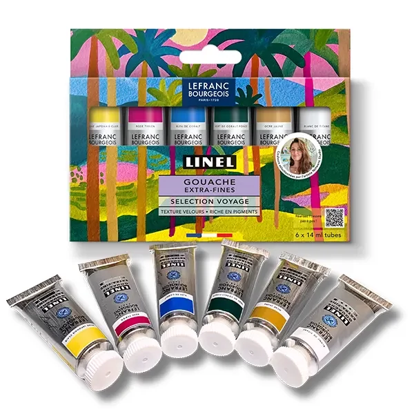 L&B Linel extra fine gouache festék készlet, 6x14 ml - Voyage