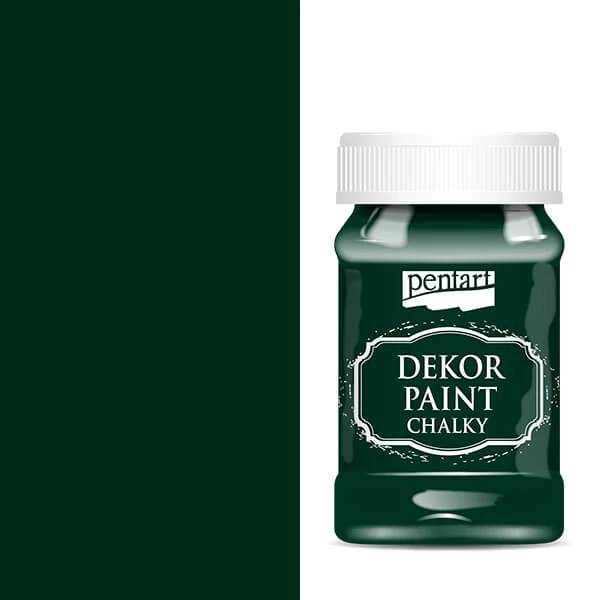 Pentart Dekor Paint Chalky krétafesték, 100 ml - fenyőzöld