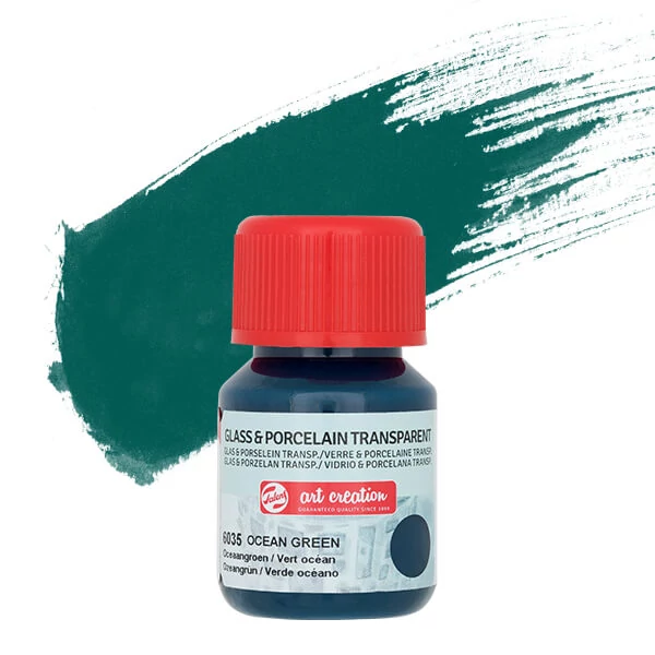 Art Creation üveg- és porcelánfesték, transzparens, 30 ml - 6035 ocean green