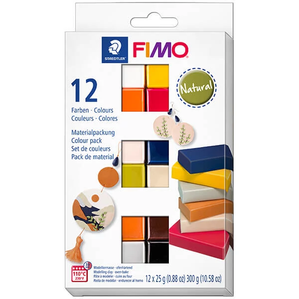 FIMO Soft Colour Pack süthető gyurma készlet, 12x25 g - Natural Colours