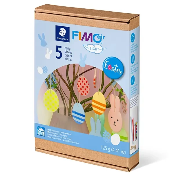 FIMO Air Light Easter Set, húsvéti gyurma készlet, 125 g kiegészítőkkel (kötéllel)
