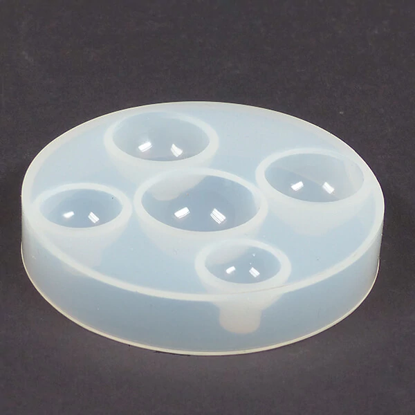Szilikon öntő- és nyomóforma műgyantához, Fimo-hoz - félgömbök, 5 db, 5 méret
