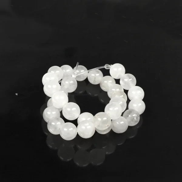 Ásványgyöngy - Fehér jáde, 6 mm, 1 szál, 7