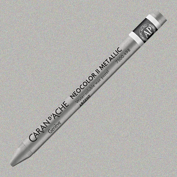 Caran d'Ache Neocolor II akvarellkréta - 498, metallic silver