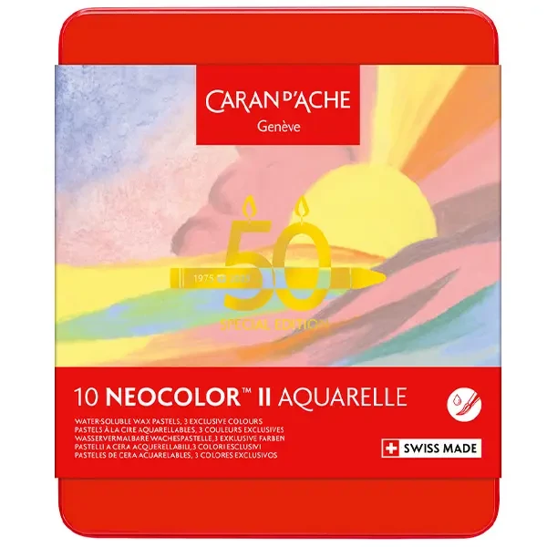 Caran d'Ache Classic Neocolor II akvarellkréta készlet - 10 db, Pastel