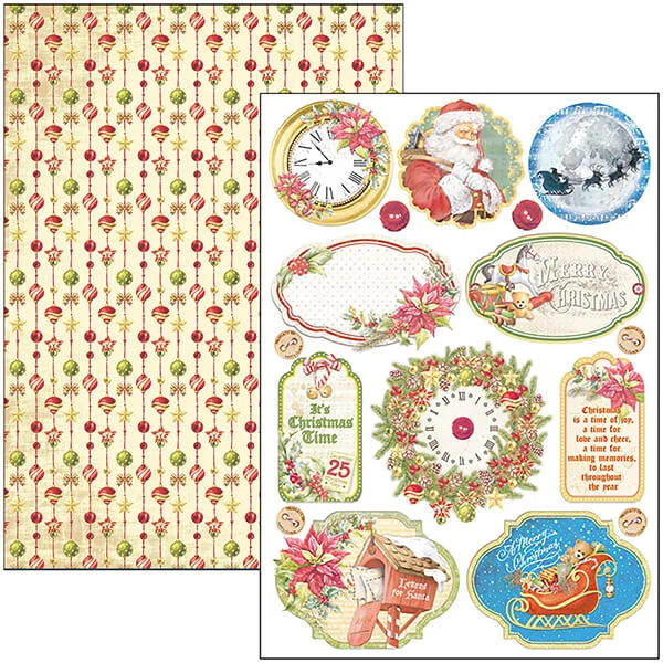Ciao Bella scrapbook papírkészlet, A4, 9 ív - Kedves Mikulás Creative Pad