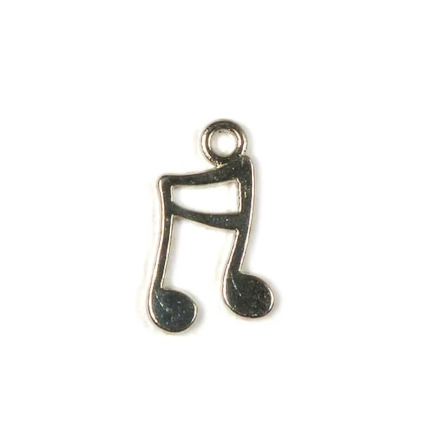 Charm fémdísz, 4 db - hangjegy, 3D
