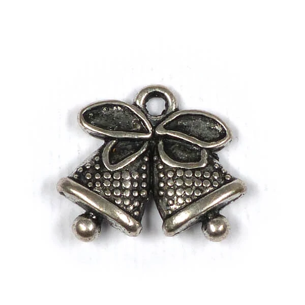 Charm fémdísz, 3 db - csengettyű, 3D