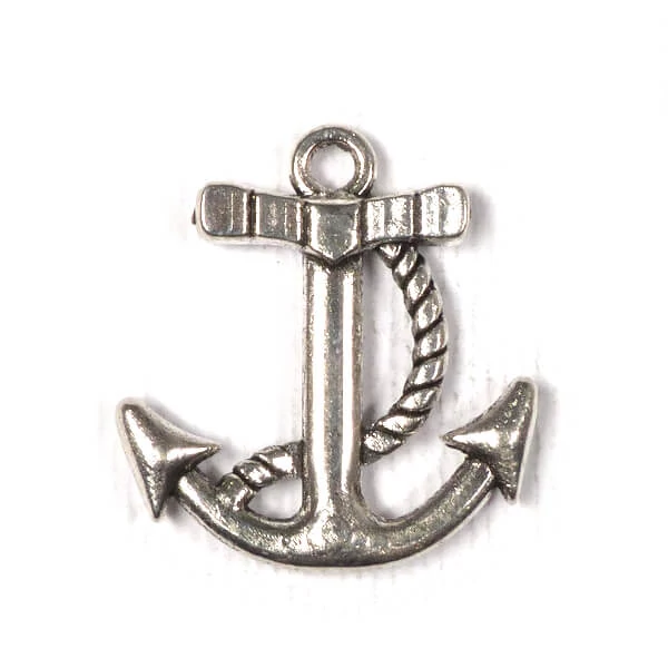Charm fémdísz, 3 db - horgony, 3D