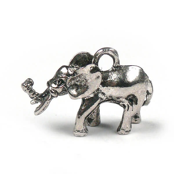 Charm, fémdísz, 2 db - elefánt, 3D