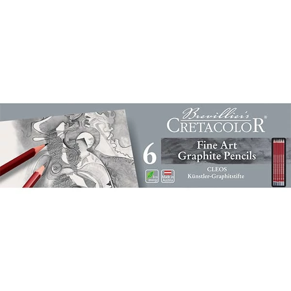 Cretacolor Fine Art Graphite grafitceruza készlet - 6 db, fémdobozos