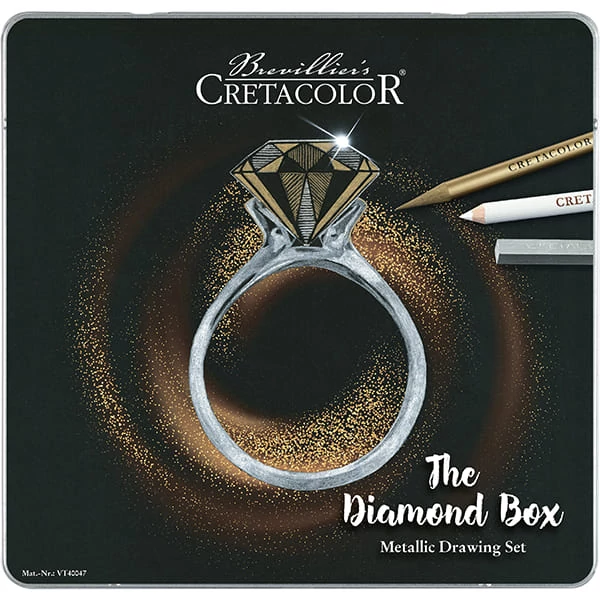 Cretacolor The Diamond Box rajz- és vázlatkészlet, 15 db-os, fémdobozos