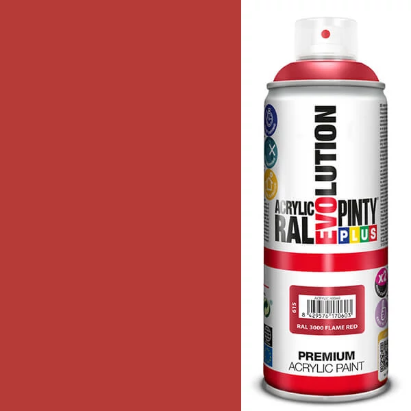 Akrilfesték spray, EVOLUTION fényes, 400 ml - RAL3000 flame red