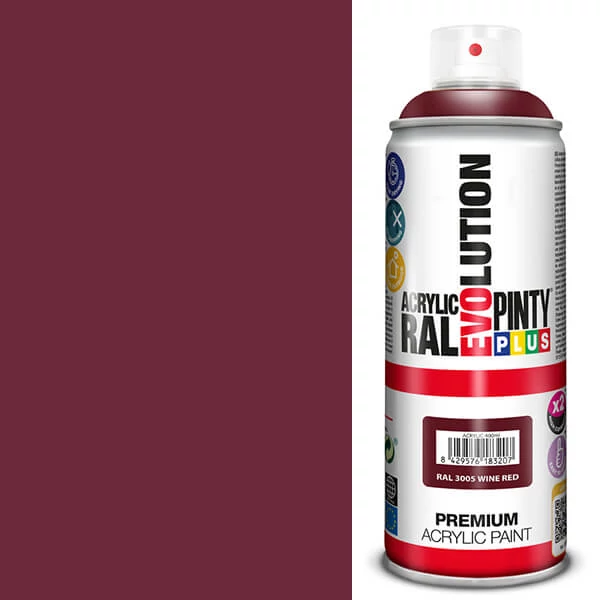 Akrilfesték spray, EVOLUTION fényes, 400 ml - RAL3005 wine red