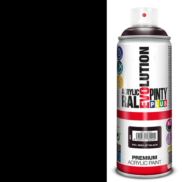 Akrilfesték spray, EVOLUTION fényes, 400 ml - RAL9005 jet black