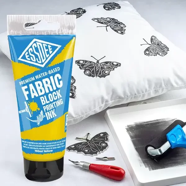 Essdee linófesték textilre, 100 ml, vizes bázisú - sárga