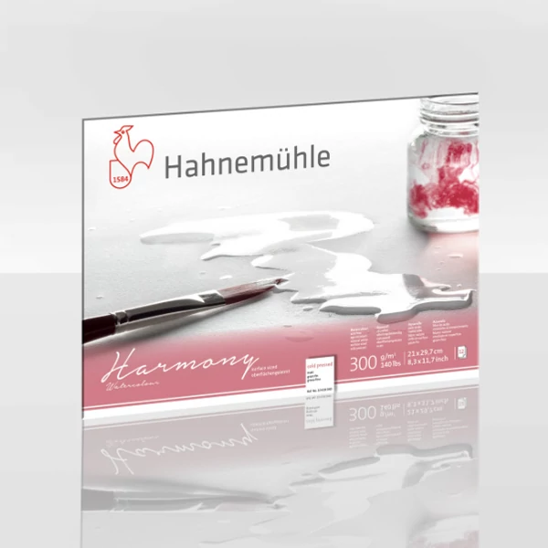 Hahnemühle akvarelltömb, Harmony, 300 g - 12 lap, A4