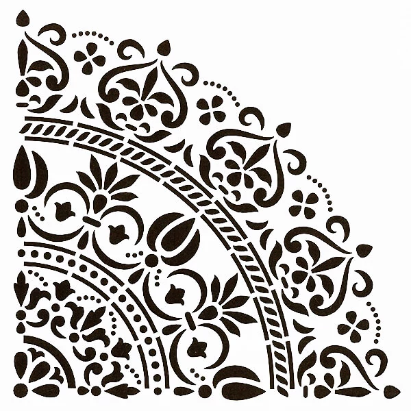 Stencil, Cadence, 25x25 cm - mandala, negyed