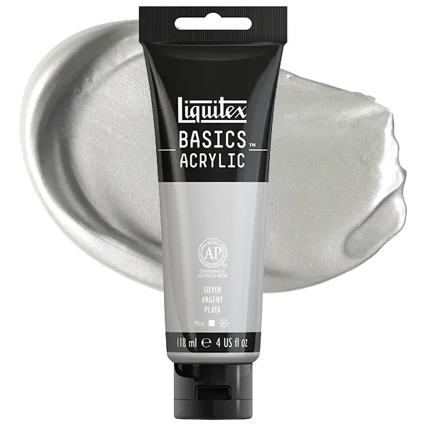 Liquitex Basics akrilfesték, 118 ml - 052, silver