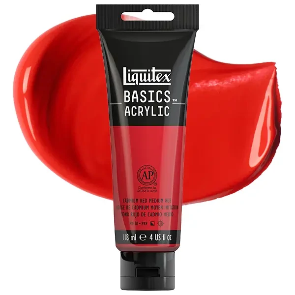Liquitex Basics akrilfesték, 118 ml - 151, cadmium red medium hue