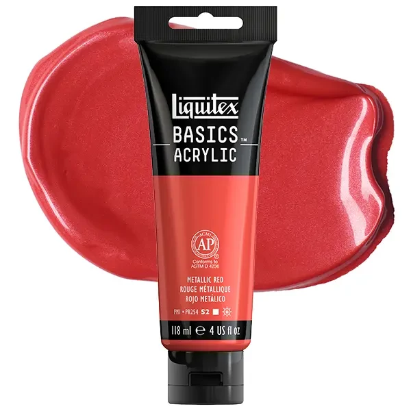 Liquitex Basics akrilfesték, 118 ml - 345, metallic red