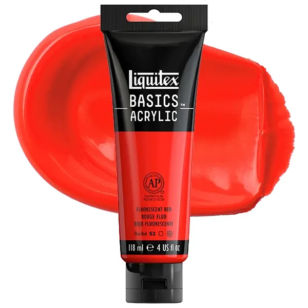 Liquitex Basics akrilfesték, 118 ml - 983, fluorescent red