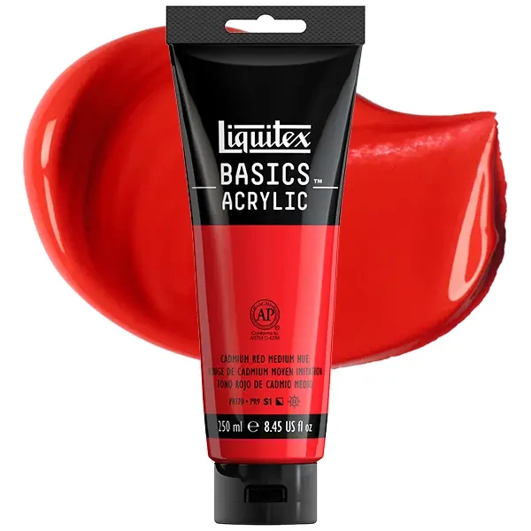 Liquitex Basics akrilfesték, 250 ml - 151, cadmium red medium hue