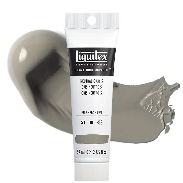 Liquitex Heavy Body akrilfesték, 59 ml - 599, neutral gray value 5/mixing gray