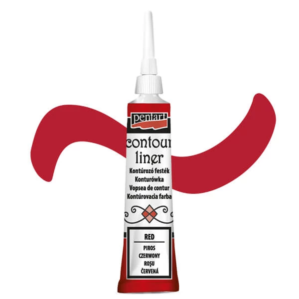 Pentart kontúrozó festék, univerzális, 20 ml - piros
