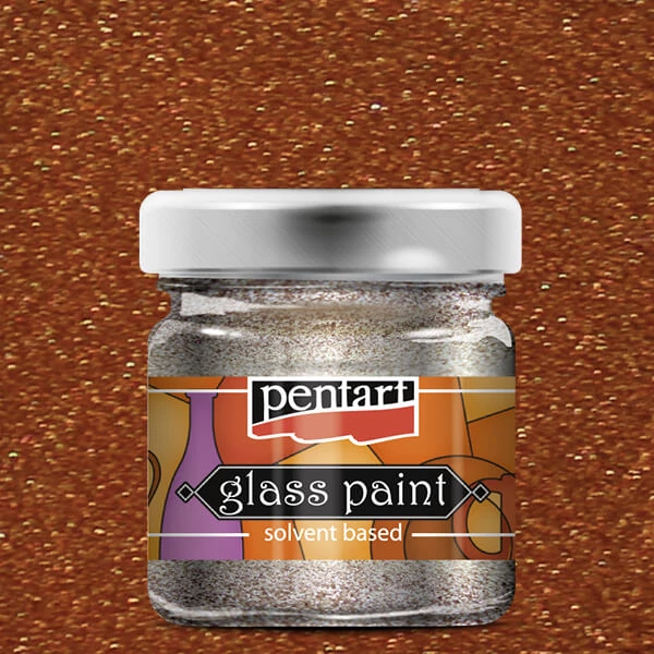 Pentart oldószeres üvegfesték, 30 ml - 26521 csillámos bronz