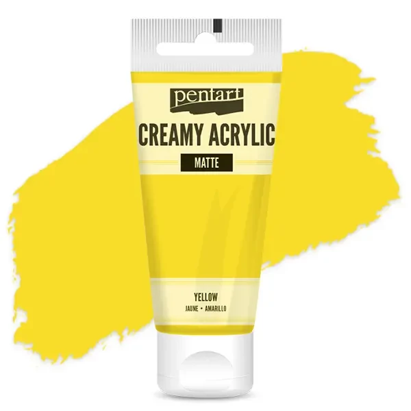 Pentart krémes akrilfesték, matt, 60 ml - sárga
