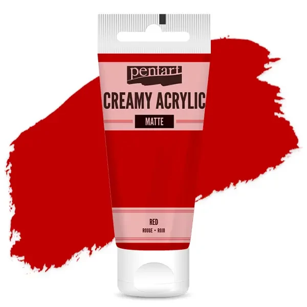 Pentart krémes akrilfesték, matt, 60 ml - piros