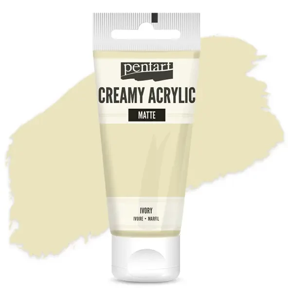 Pentart krémes akrilfesték, matt, 60 ml - elefántcsont