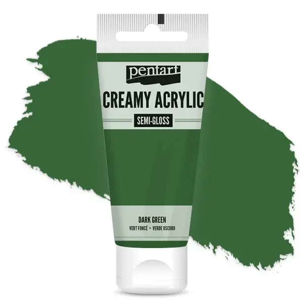Pentart krémes akrilfesték, selyemfényű, 60 ml - sötétzöld
