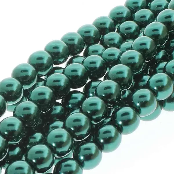 Cseh tekla üveggyöngy füzér, 4 mm, 120 db - Deep Emerald