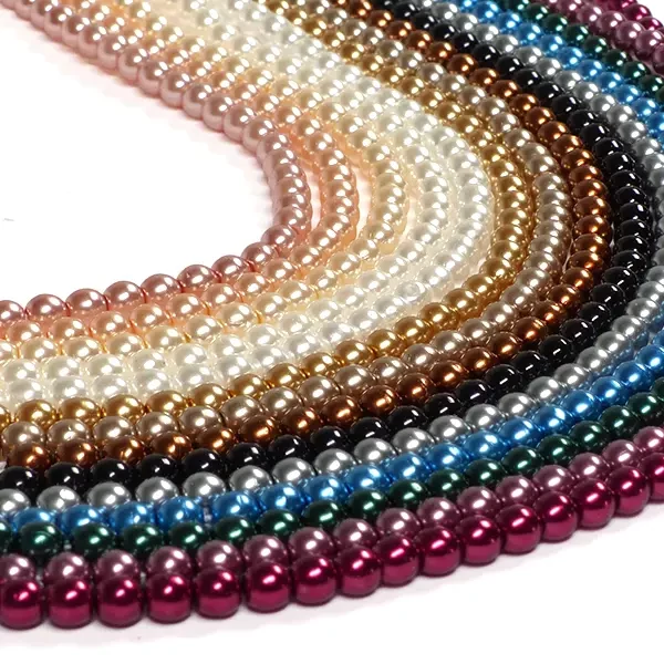 Cseh tekla üveggyöngy füzér, 4 mm, 120 db - Antique Gold