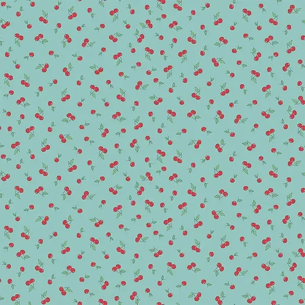 Patchwork anyag - Makower - Afternoon Tea Cherry Teal 094/T