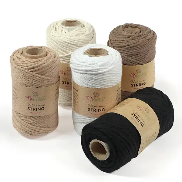 ReTwisst Macrame String makraméfonal, 3 mm, 250 g -  08, barna