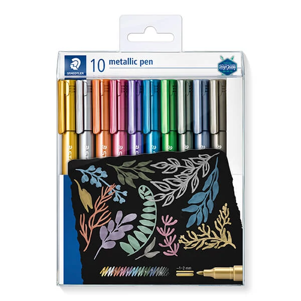 Dekormarker készlet, Staedtler, Design Journey, 1-2mm, metál - 10 db