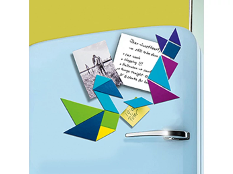 Tangram mágnesek Fimo süthető gyurmából