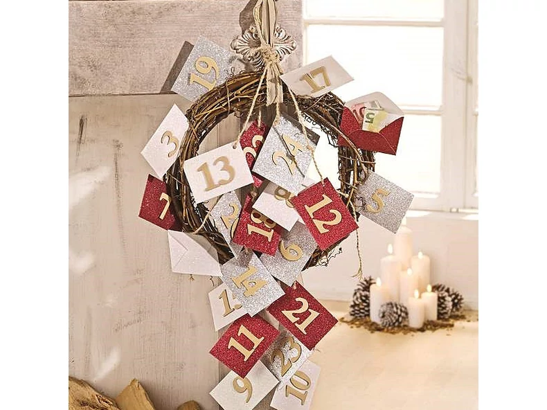 Adventi Kalendárium glitterkartonból