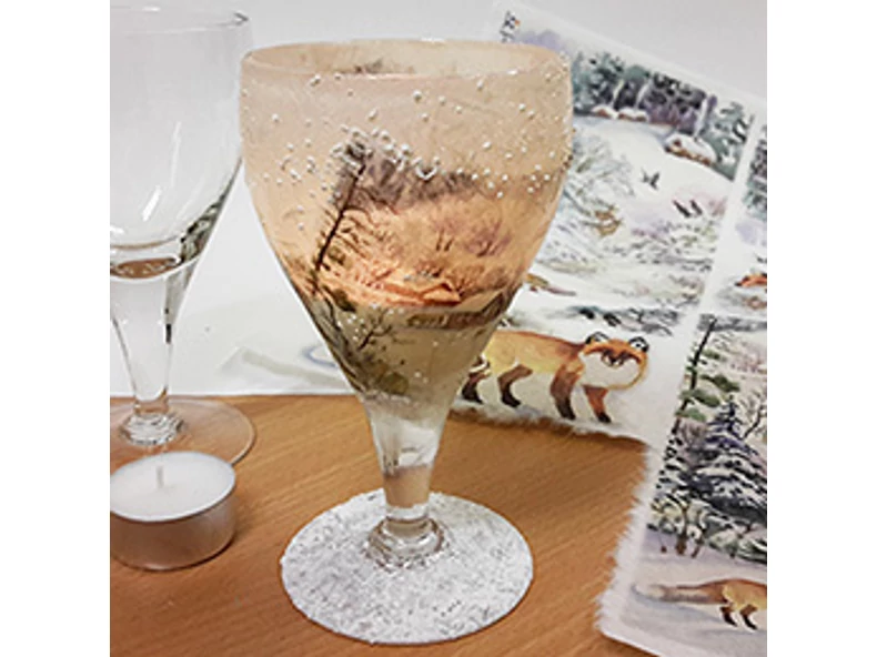 Mécsestartó decoupage technikával