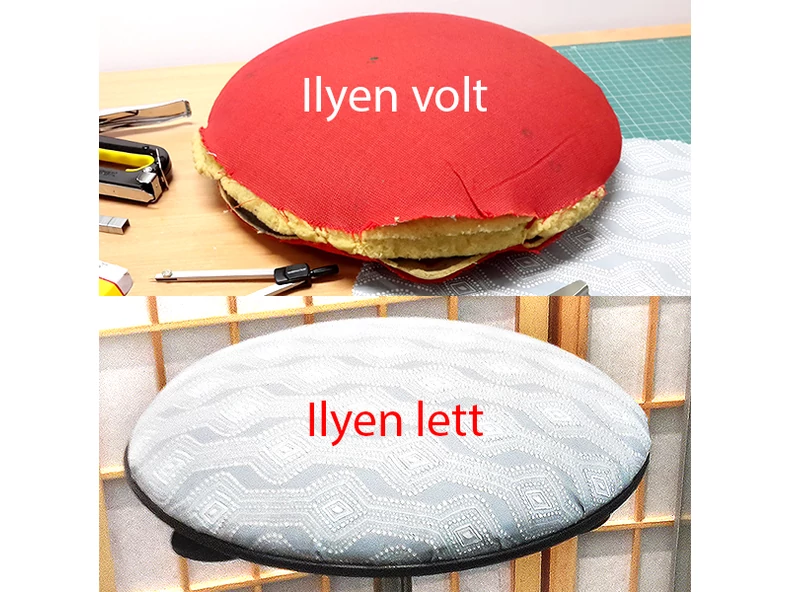 Szék felújítása patchwork anyaggal