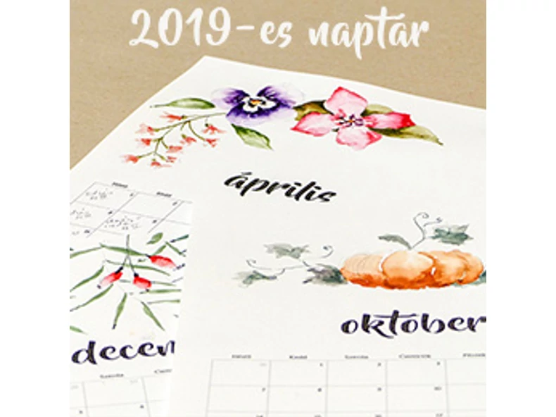 Letölthető, kifesthető 2019-es naptár