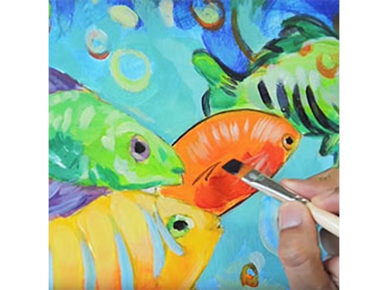 Trópusi halak festése Art Creation akrilfestékkel