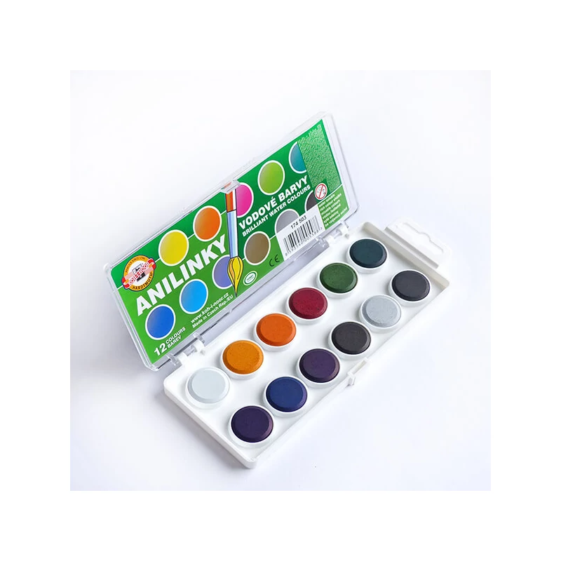 KOH-I-NOOR Brilliant Watercolours (Anilinky) vízfesték készlet - 12 db
